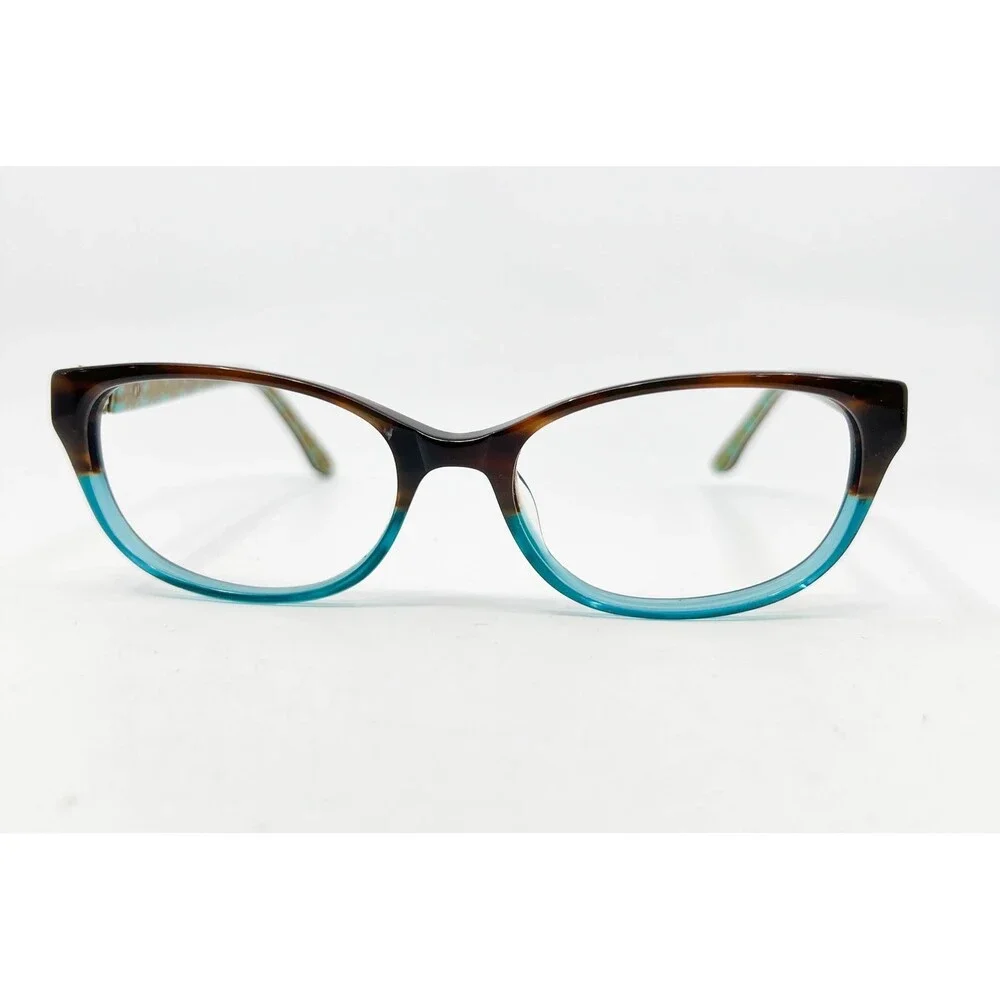 Lilly Pulitzer Sloane Eyeglasses Womens Brown Teal Cat Eye Frames 52-16-135
